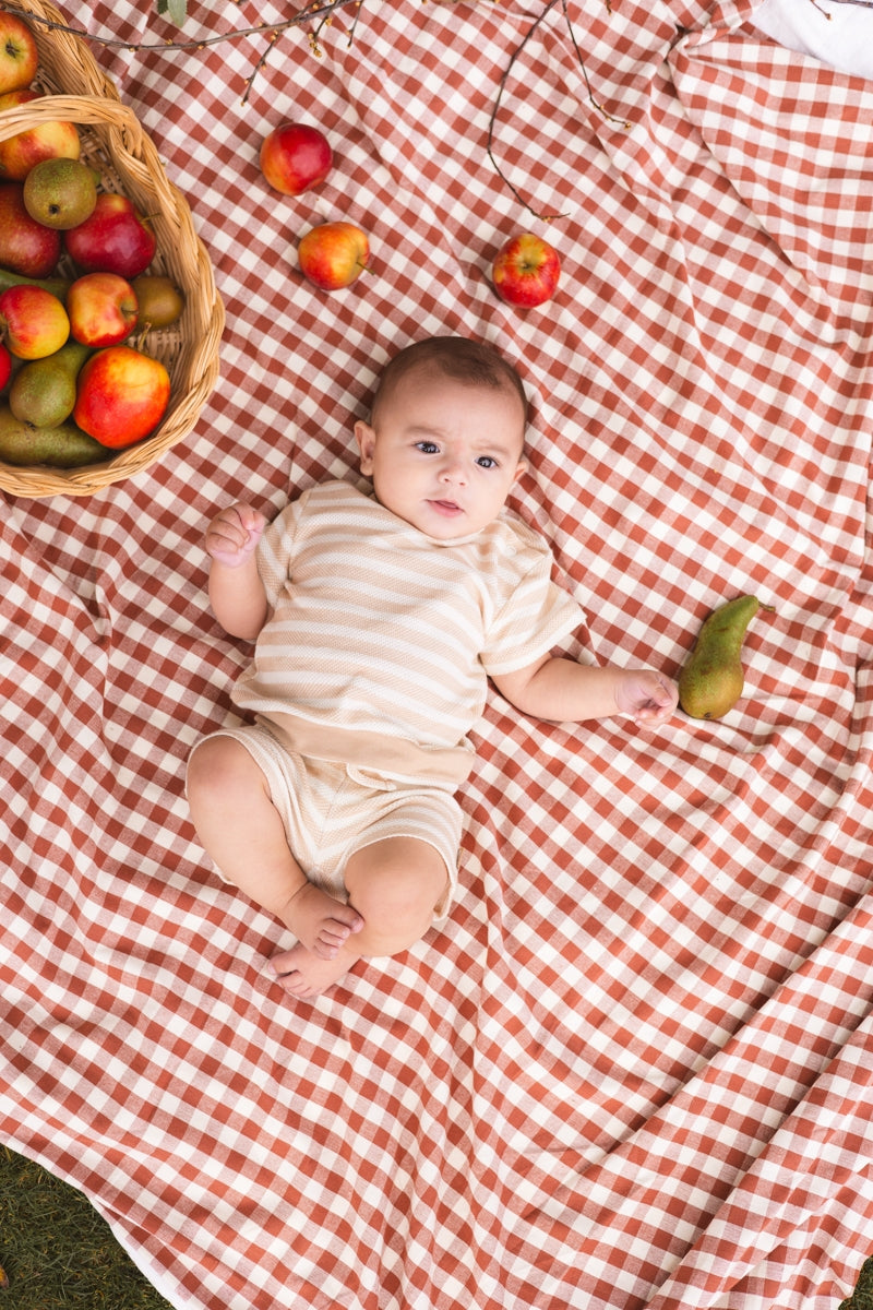 Shirt Beige gestreept | AOP Sand Stripe