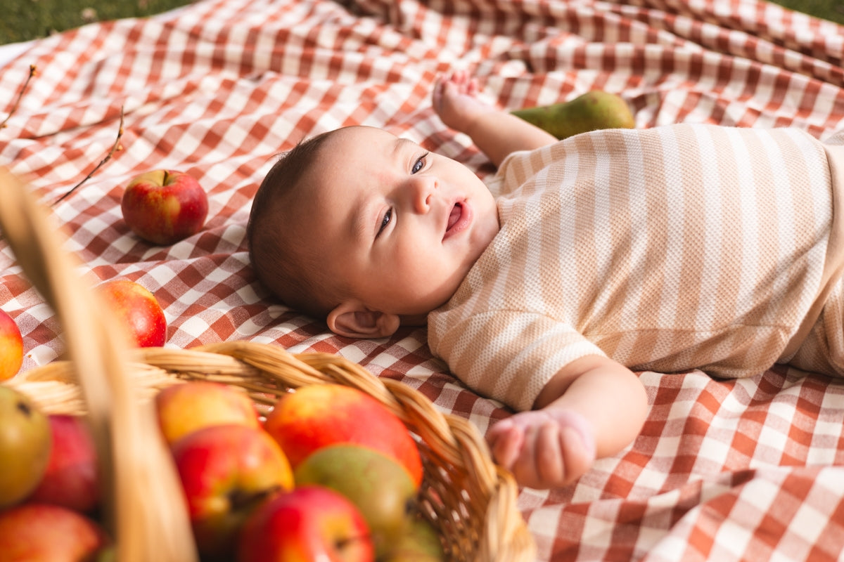Shirt Beige gestreept | AOP Sand Stripe