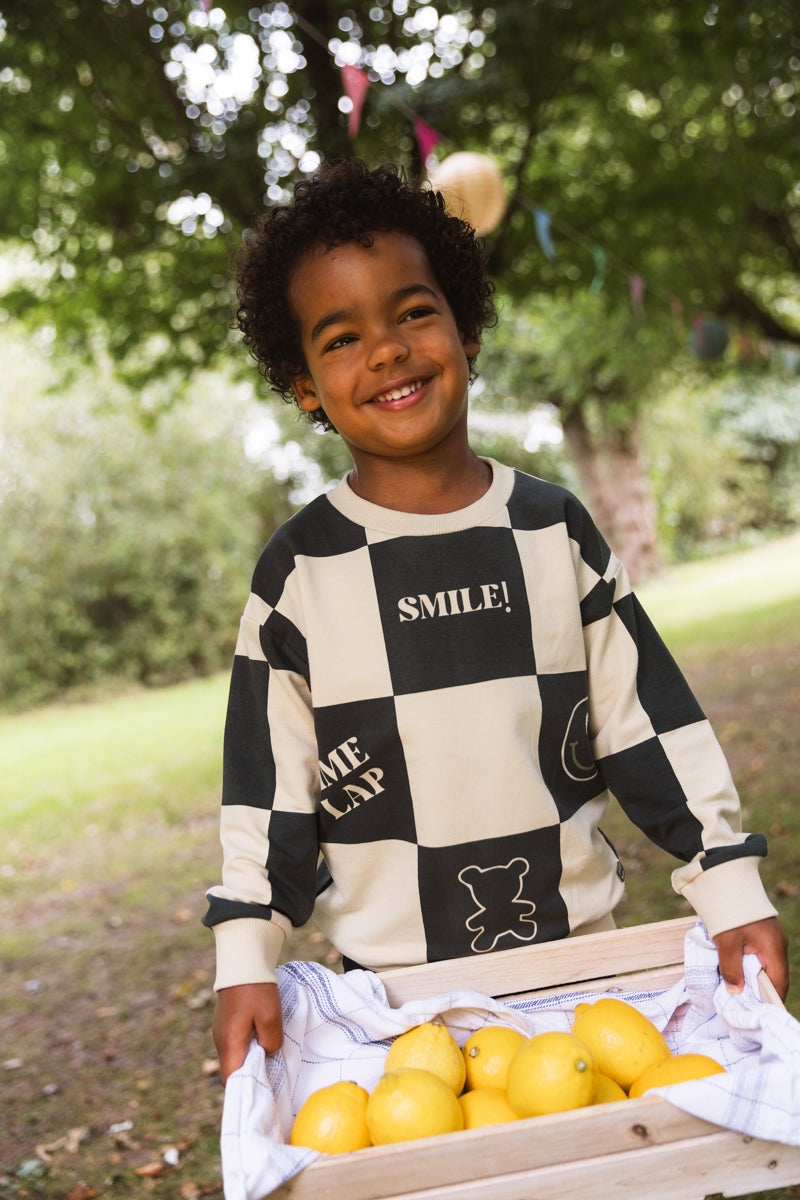 Trui Grijs geblokt | AOP Grey Shapes