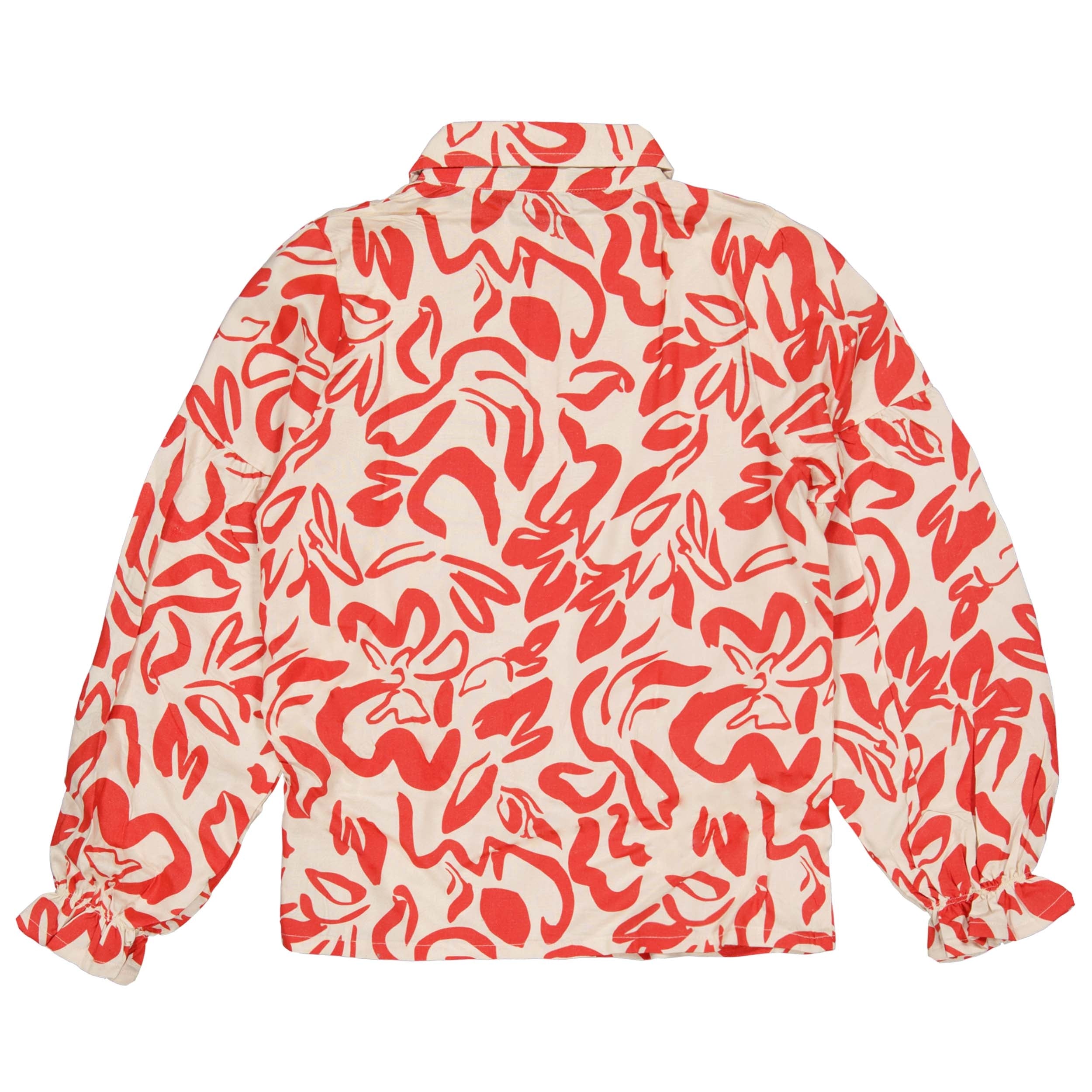 Shirt met rode bloemen | AOP Red Flower
