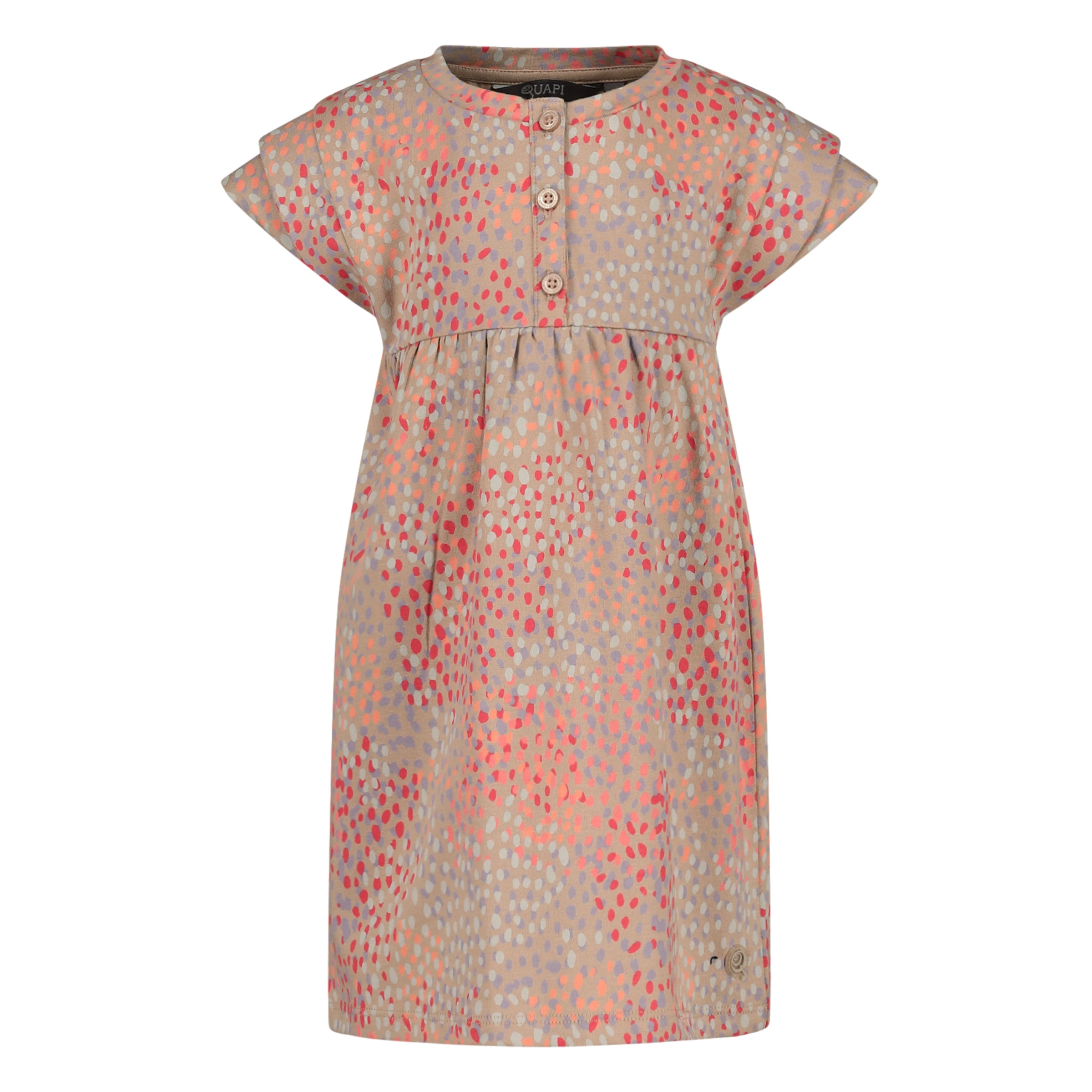 Jurk Beige met stippen | AOP Multi Dot