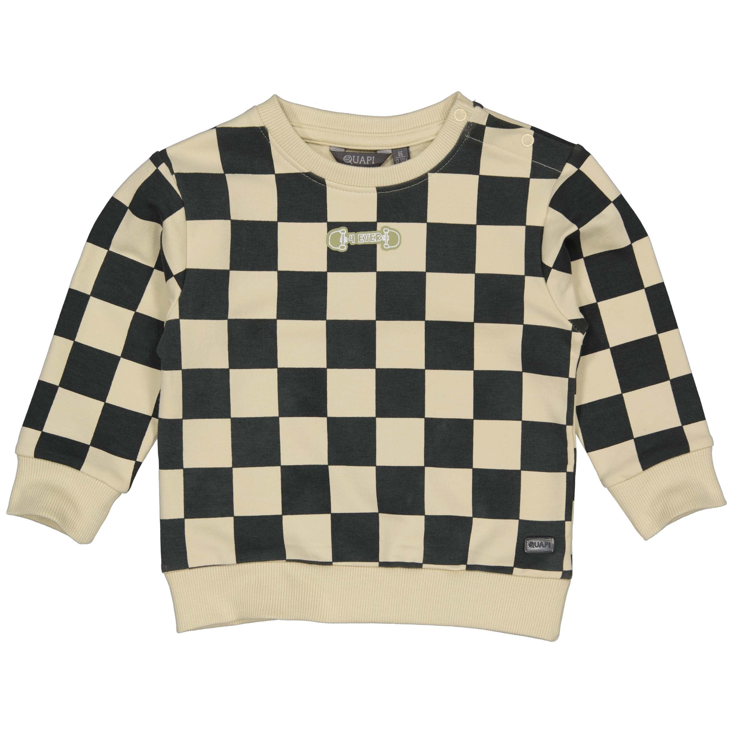 Trui Zwart geblokt | AOP Grey Shapes