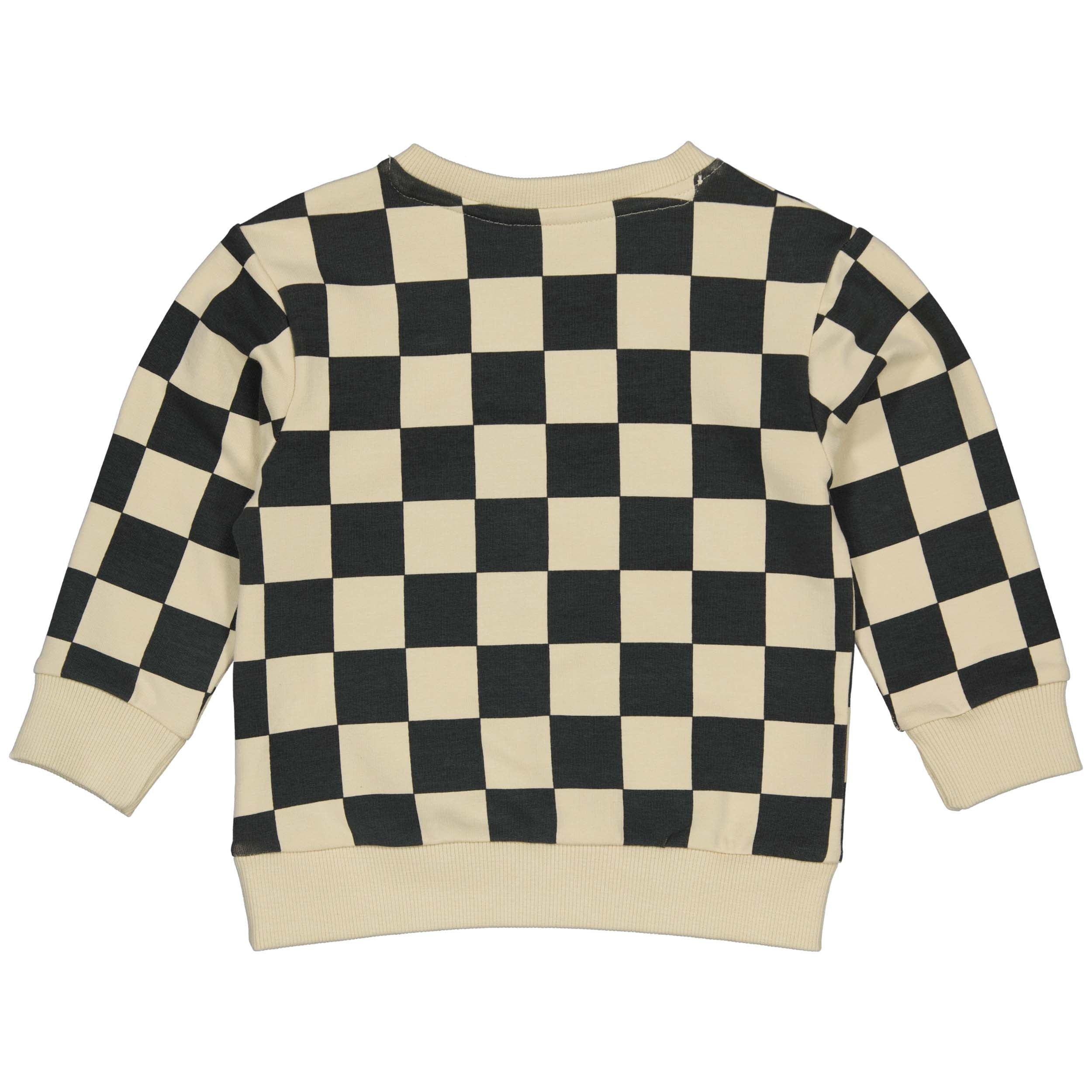 Trui Zwart geblokt | AOP Grey Shapes