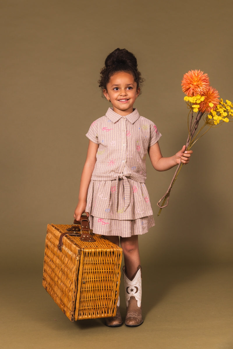 Shirt Paars | AOP Purple Stripe