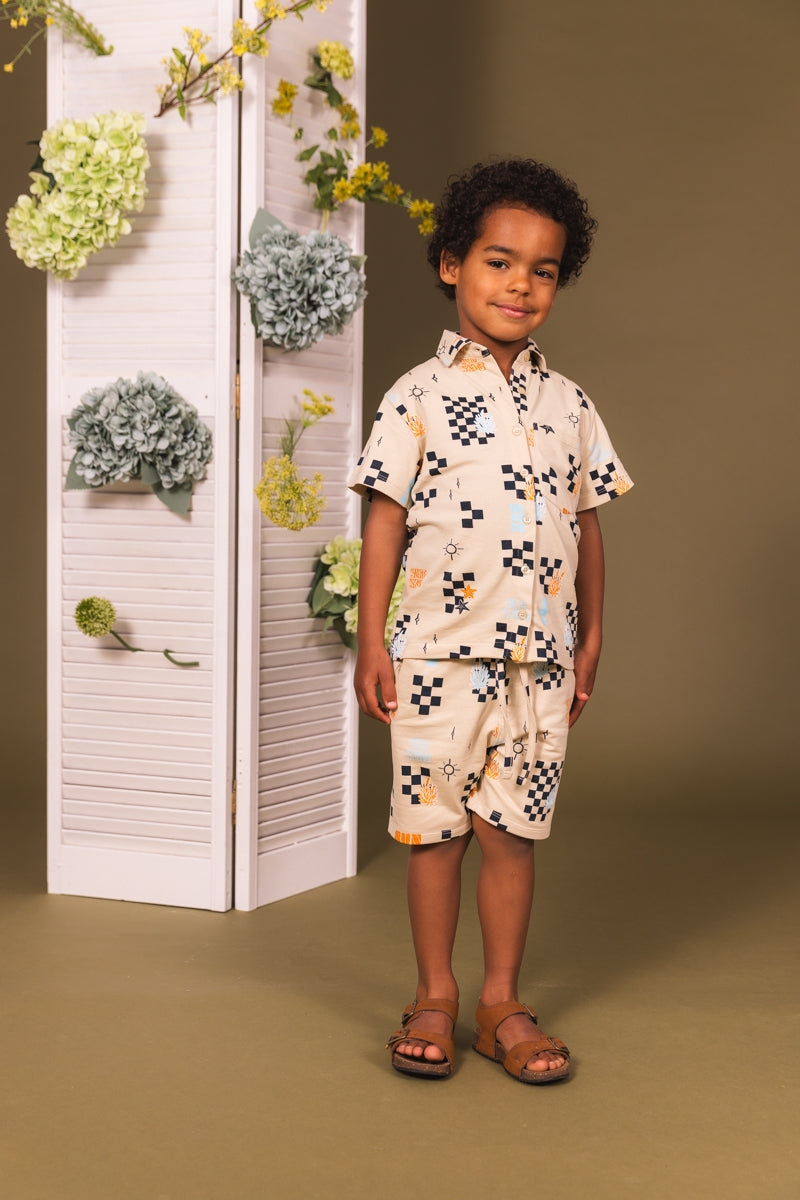 Shirt Beige | AOP Sand Check