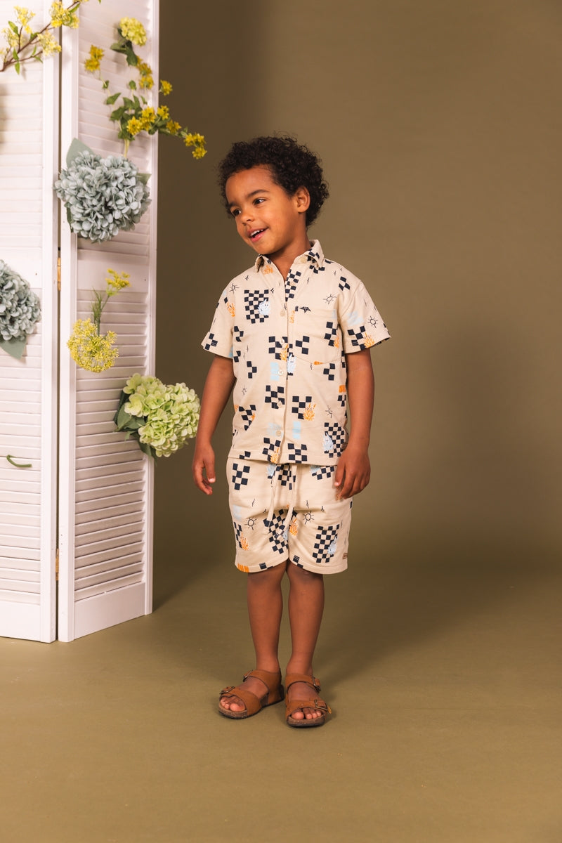 Shirt Beige | AOP Sand Check