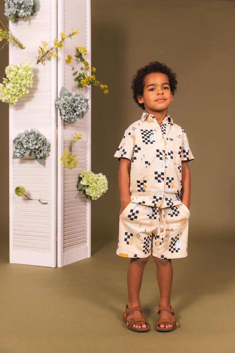 Broek Beige | AOP Sand Check