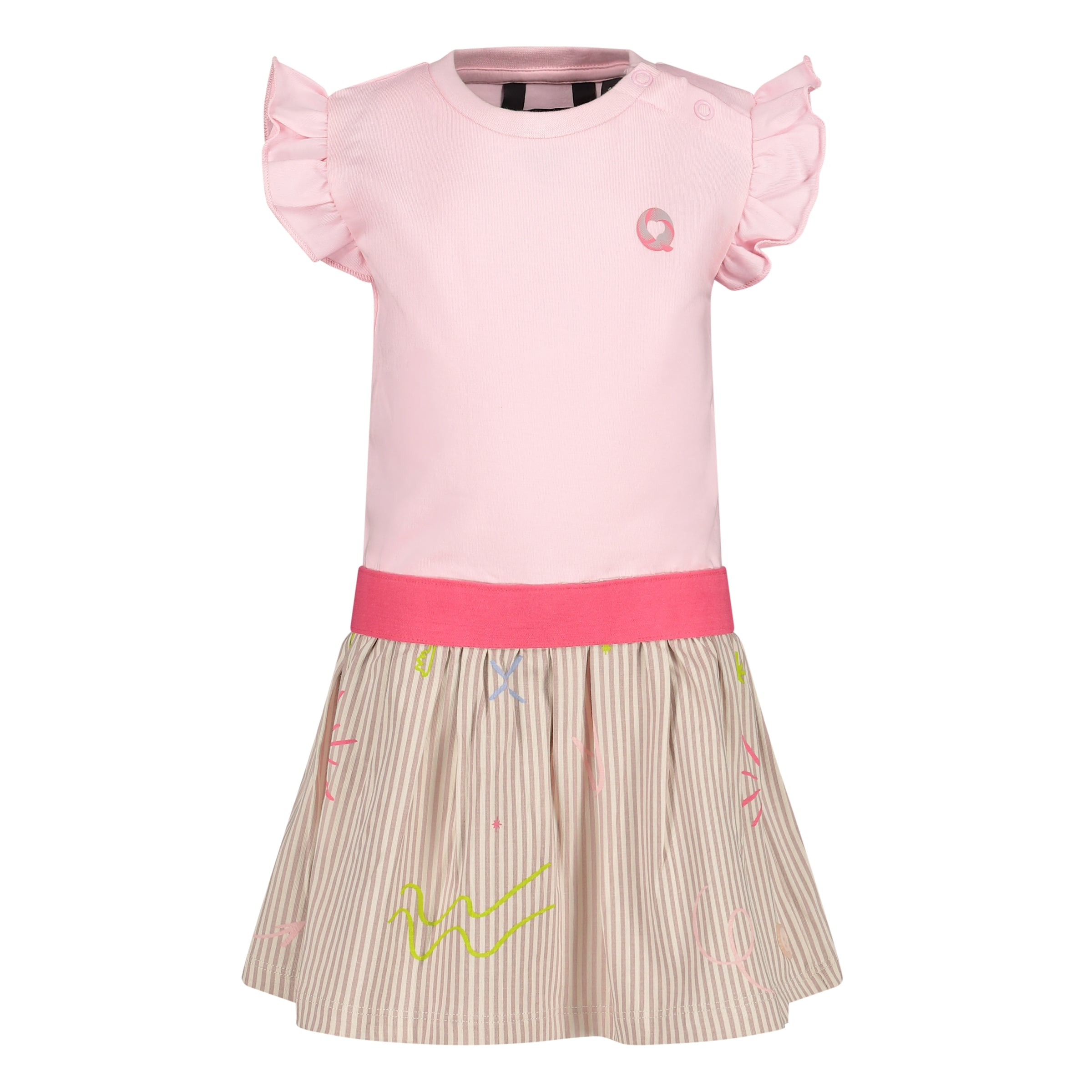 Jurk Roze Beige | AOP Multi Sketch