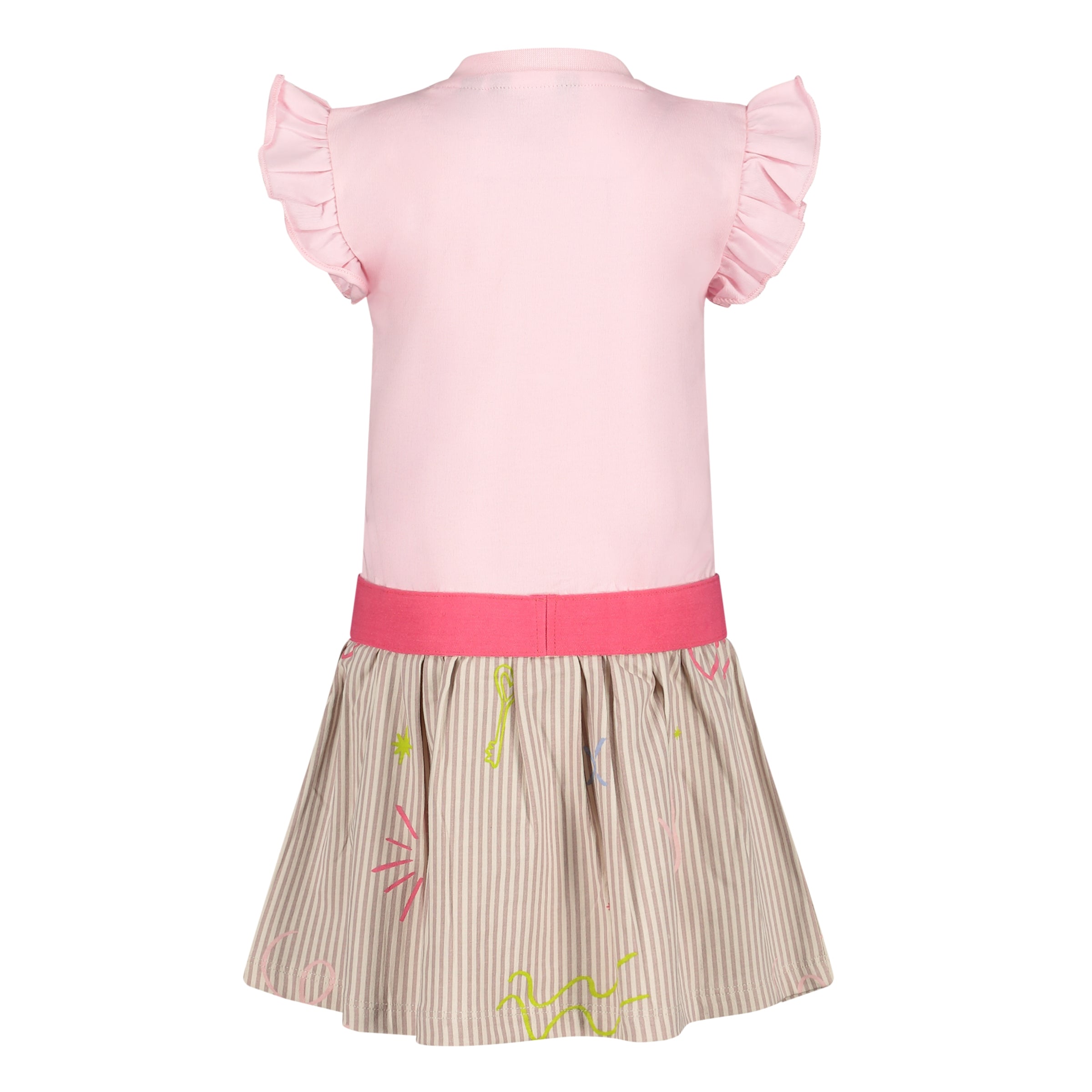 Jurk Roze Beige | AOP Multi Sketch