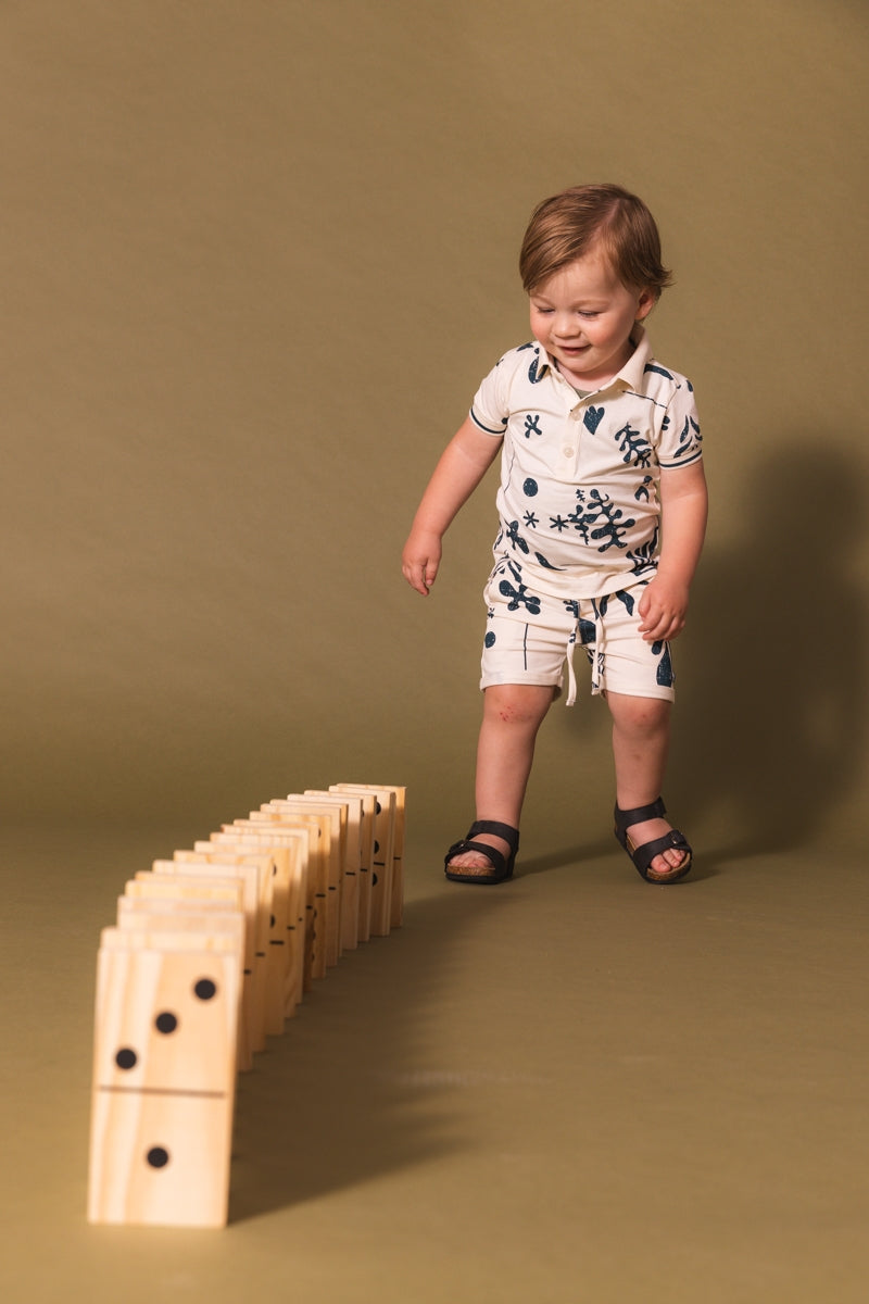 Broek Blauw | AOP Blue Graphic