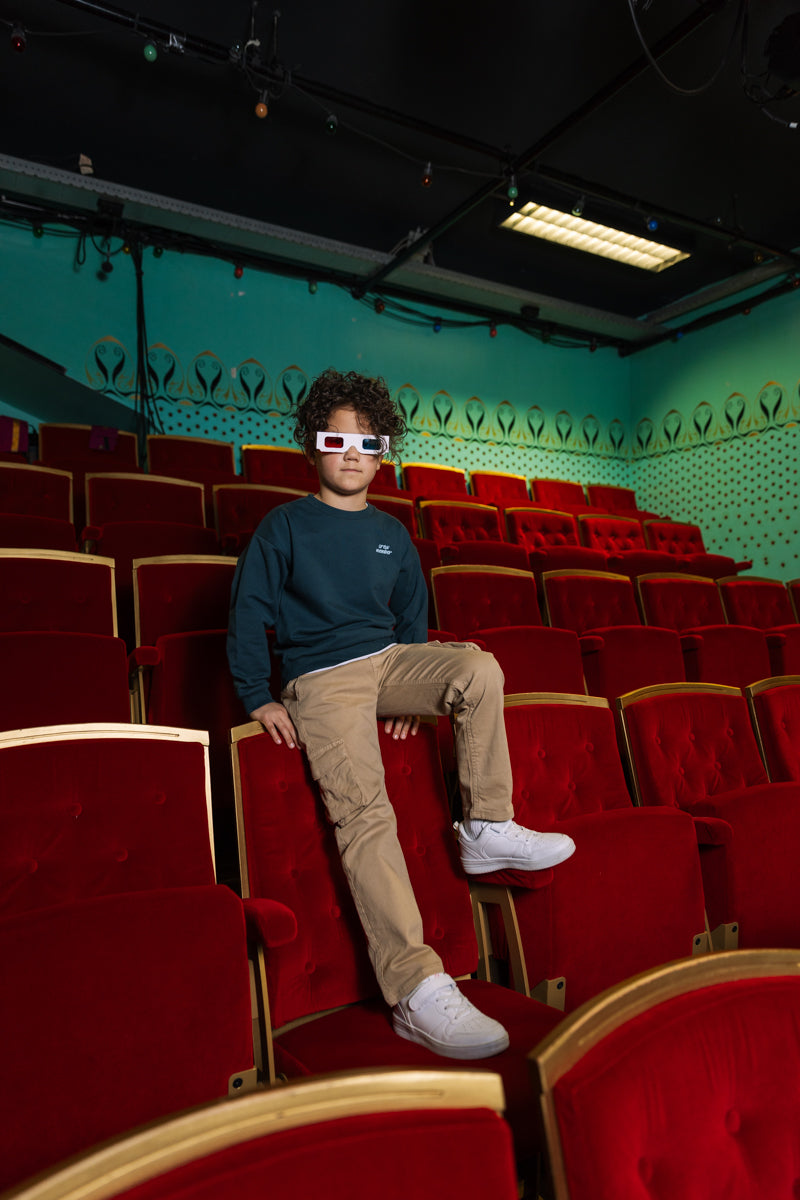 Sweater Oversized nachtblauw met print | Night Blue