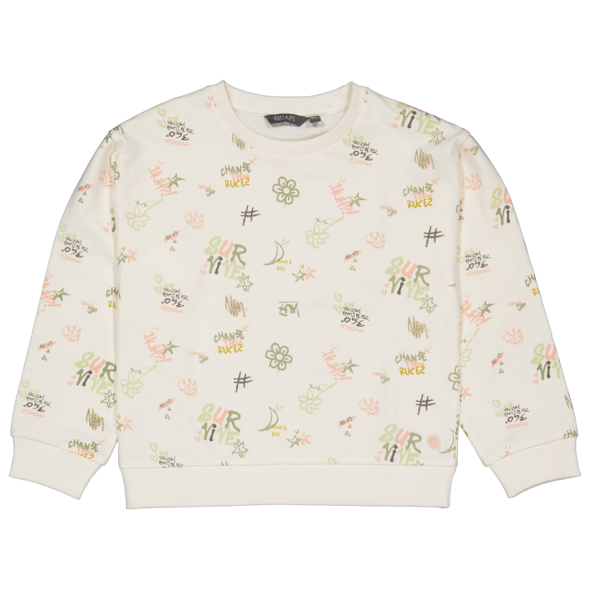 Sweater met tekst | AOP White Text