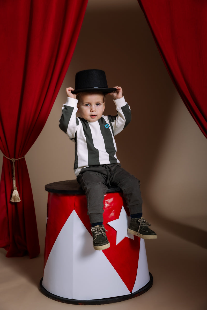 Sweater gestreept | AOP Dark Green Stripe