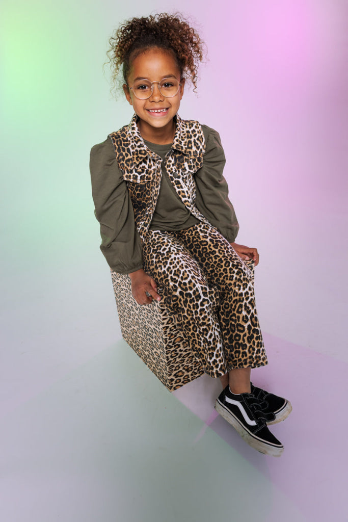 Gilet & bodywarmer zwart | AOP Brown Animal Jacket