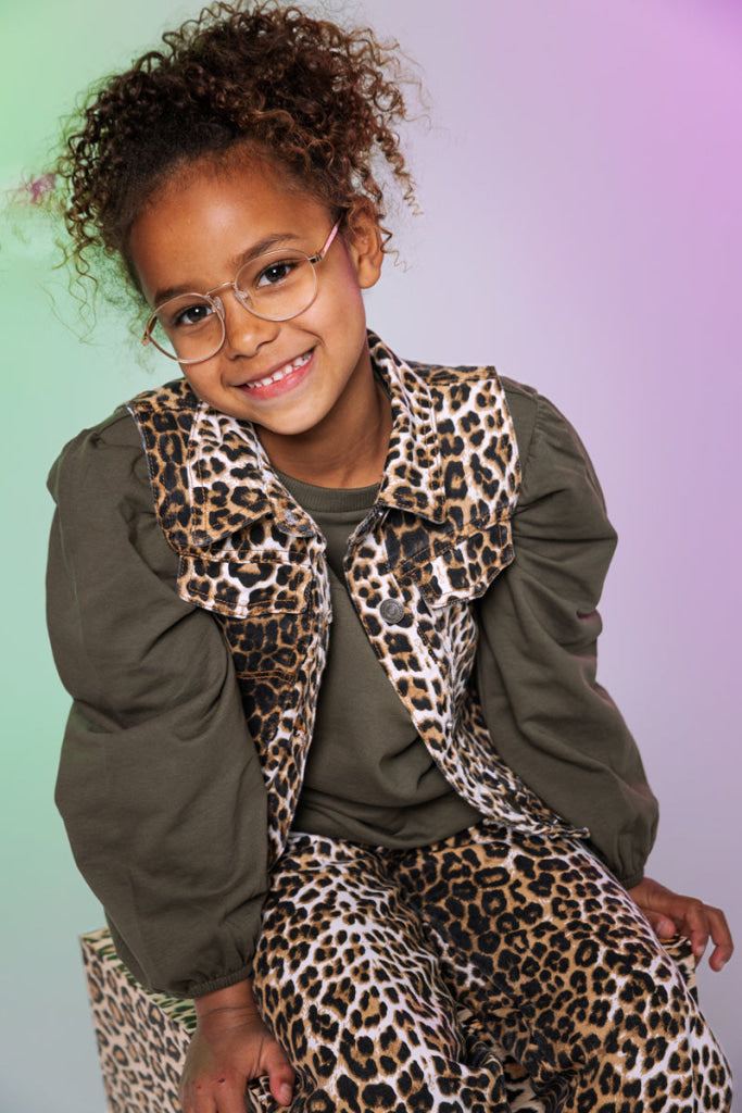 Gilet & bodywarmer zwart | AOP Brown Animal Jacket