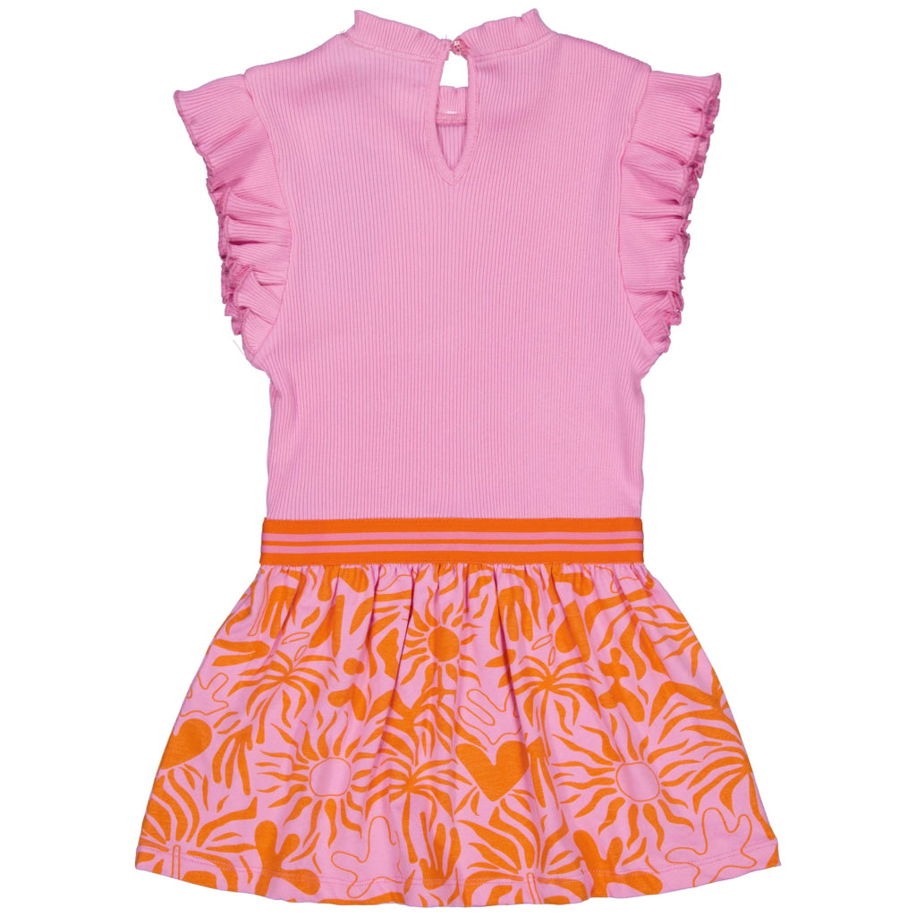 Jurk Roze | AOP Pink Blush Flower Dress