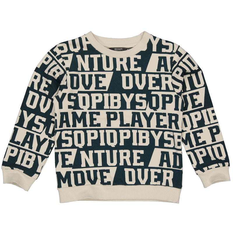 SWEATERS | AOP Bottle green text