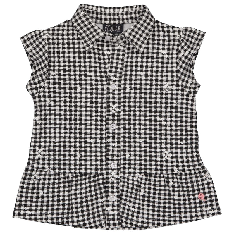 BLOUSE | Yarn dye black check