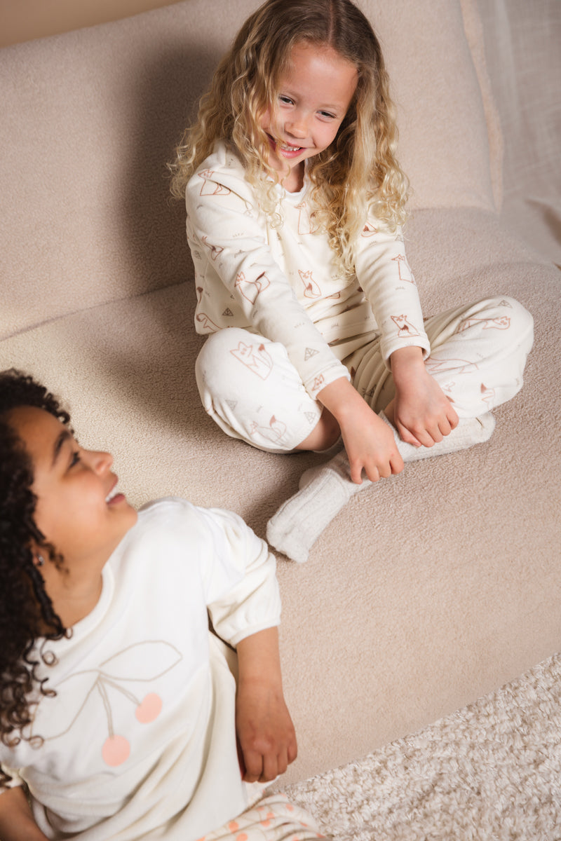 Pyjama gebroken wit met vossenprint | AOP Brown Animal