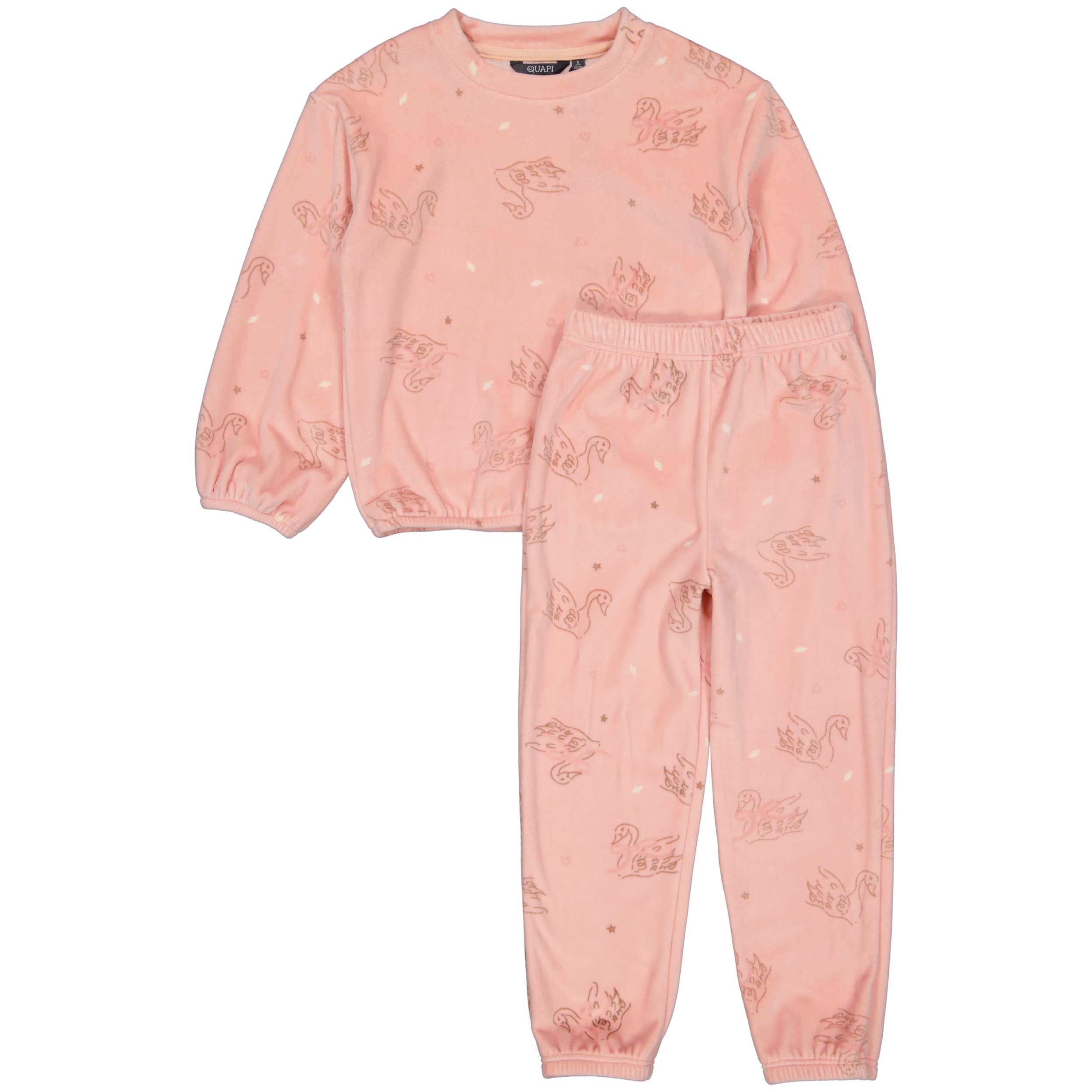 Pyjama roze met zwanenprint | AOP Pink Animal
