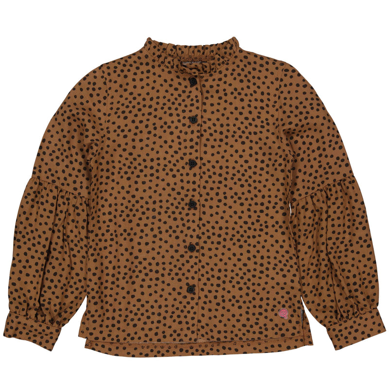 BLOUSE | AOP Brown Dot